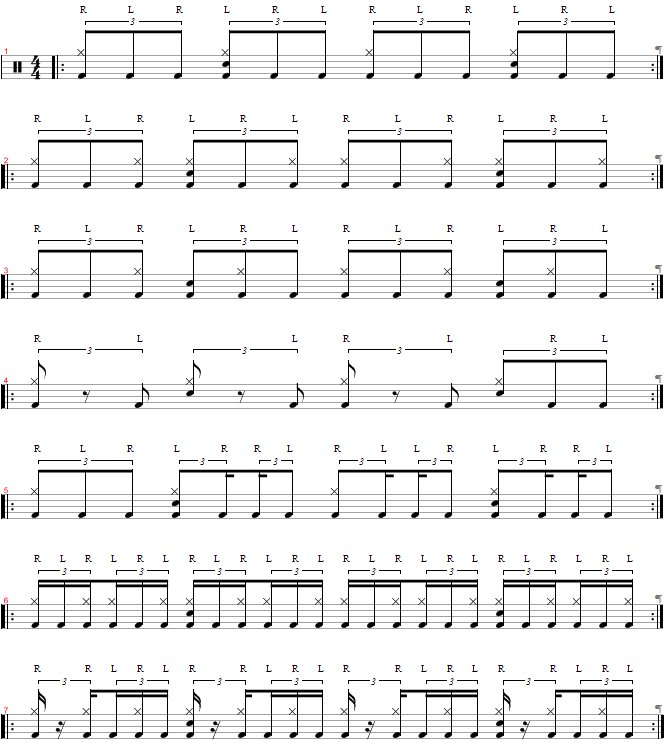 Double-Bass - Ternäre Übungen Double-Bass - Ternäre Übungen